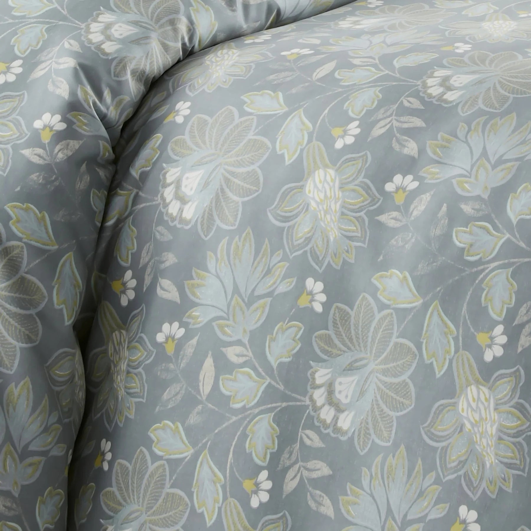 Soft Blossoms Reversible Comforter Set, Steel Blue