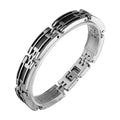 Stainless Steel Bracelet w/ Carbon Fiber and Cable Links