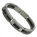 Stainless Steel Bracelet w/ PVD Coating and CZ Accents