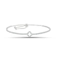 Sterling Silver Clover Charm Tennis Bracelet