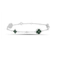 Sterling Silver Malachite Blossom Charm Bracelet