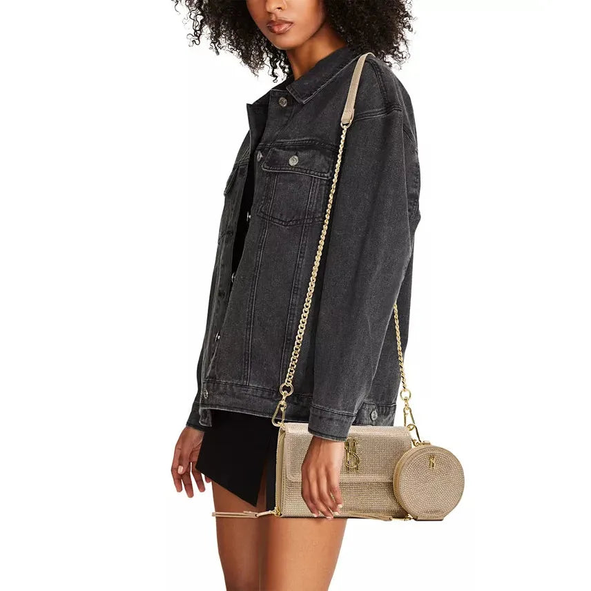 Steve Madden Carina Crossbody Wallet Boxed Gift Set, Champagne