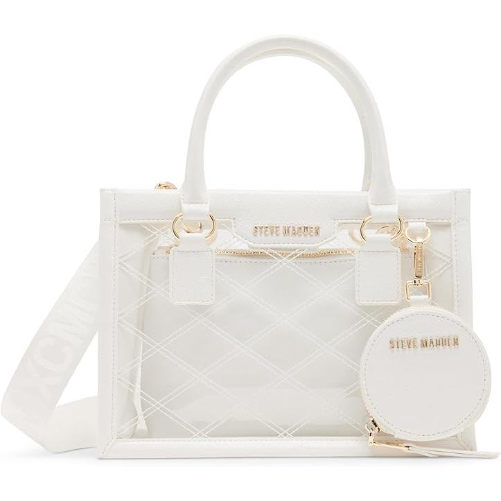 Steve Madden Celene Tote Set, White / Clear