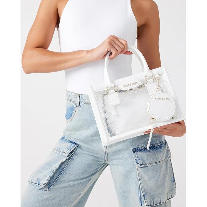 Steve Madden Celene Tote Set, White / Clear