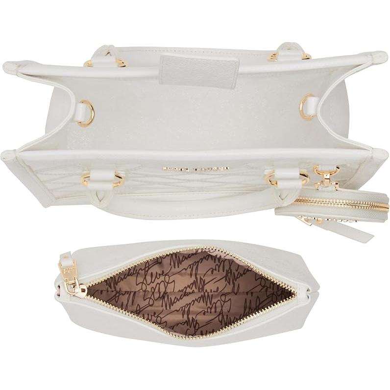 Steve Madden Celene Tote Set, White / Clear