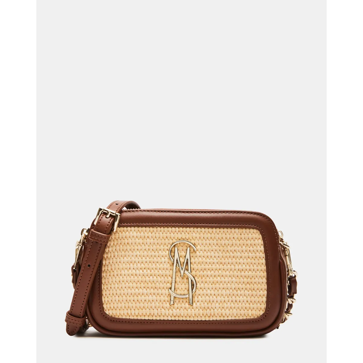 Steve Madden Daisy Crossbody, Straw Cognac