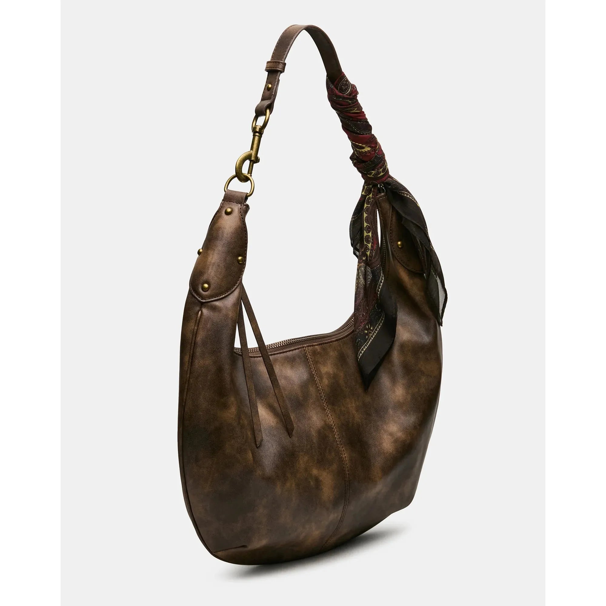 Steve Madden Olga Hobo Shoulder Bag, Distressed Brown