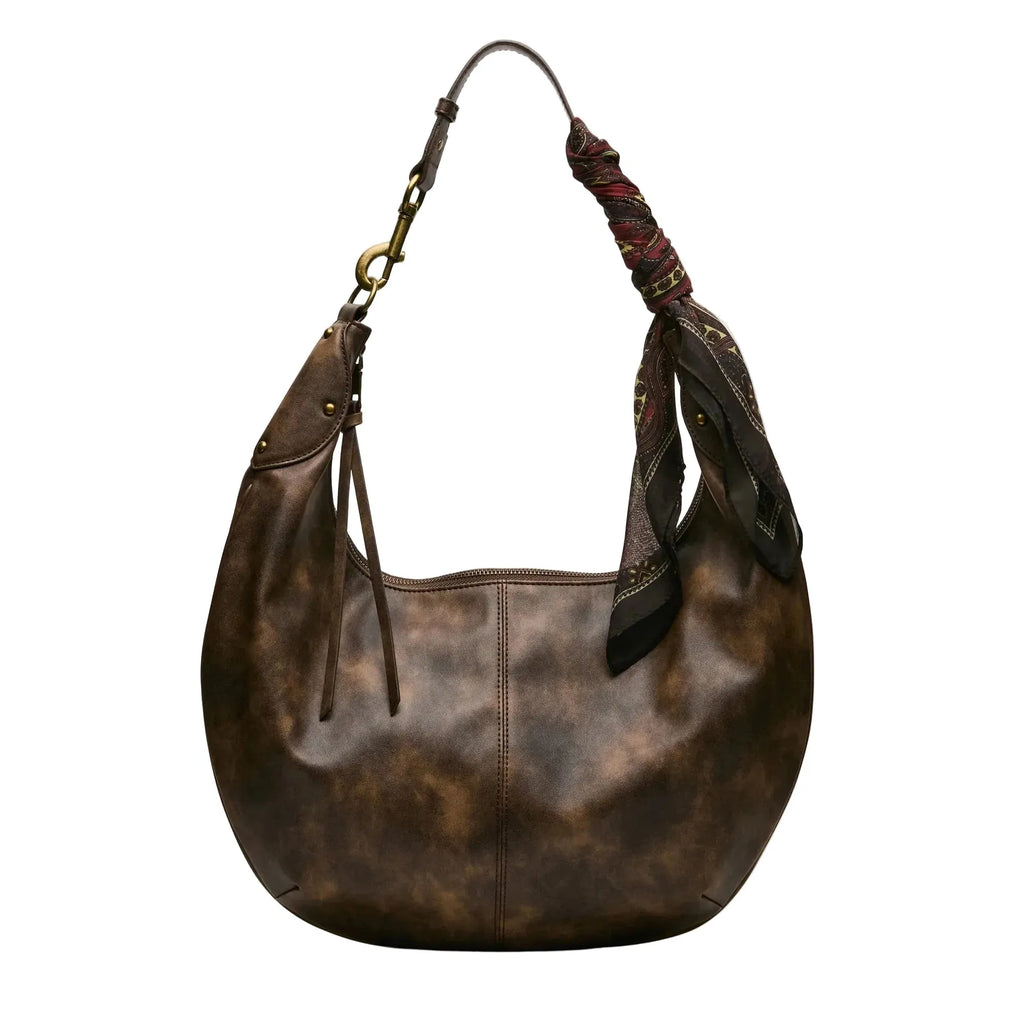 Steve Madden Olga Hobo Shoulder Bag, Distressed Brown