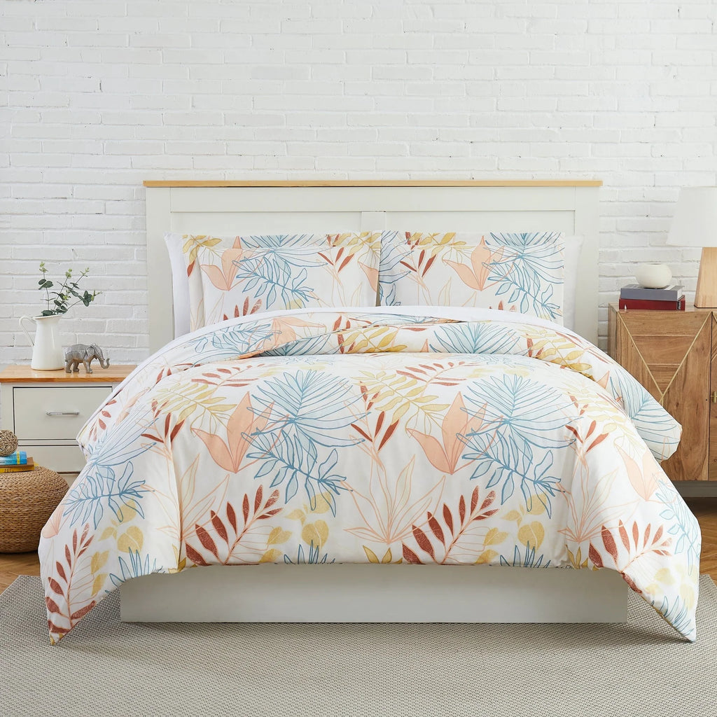 Tropical Calm Comforter Set, Cream
