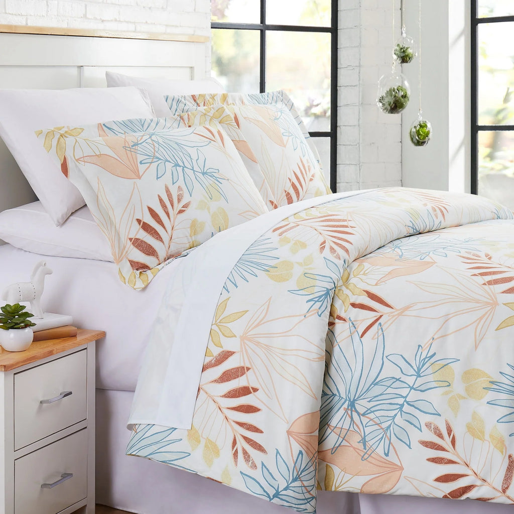 Tropical Calm Comforter Set, Cream