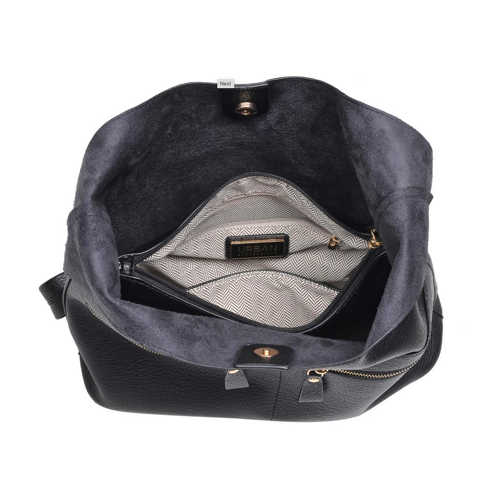 Urban Expressions Rhea Hobo & Cosmetic Bag Set, Black