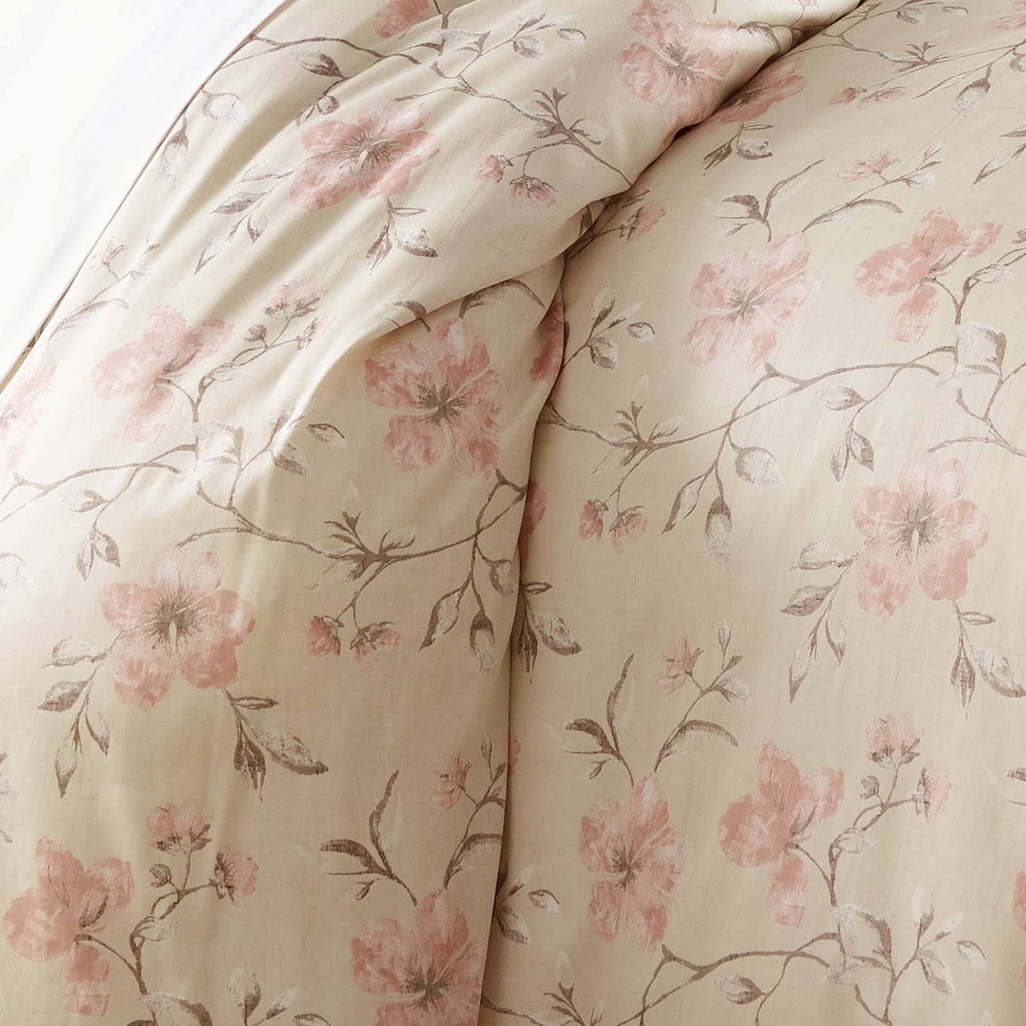 Wild Rose Duvet Cover Set, Soft Sand