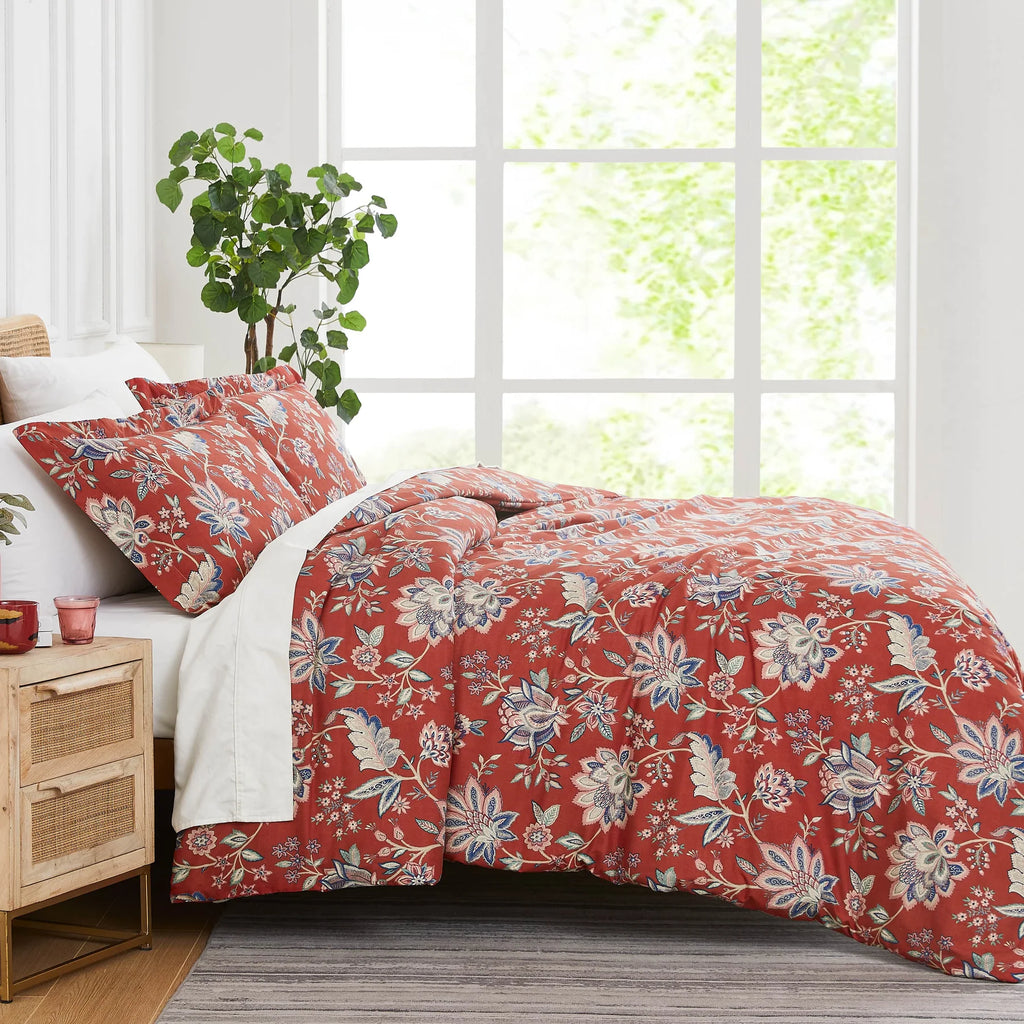 Willow Duvet Cover Set, Red