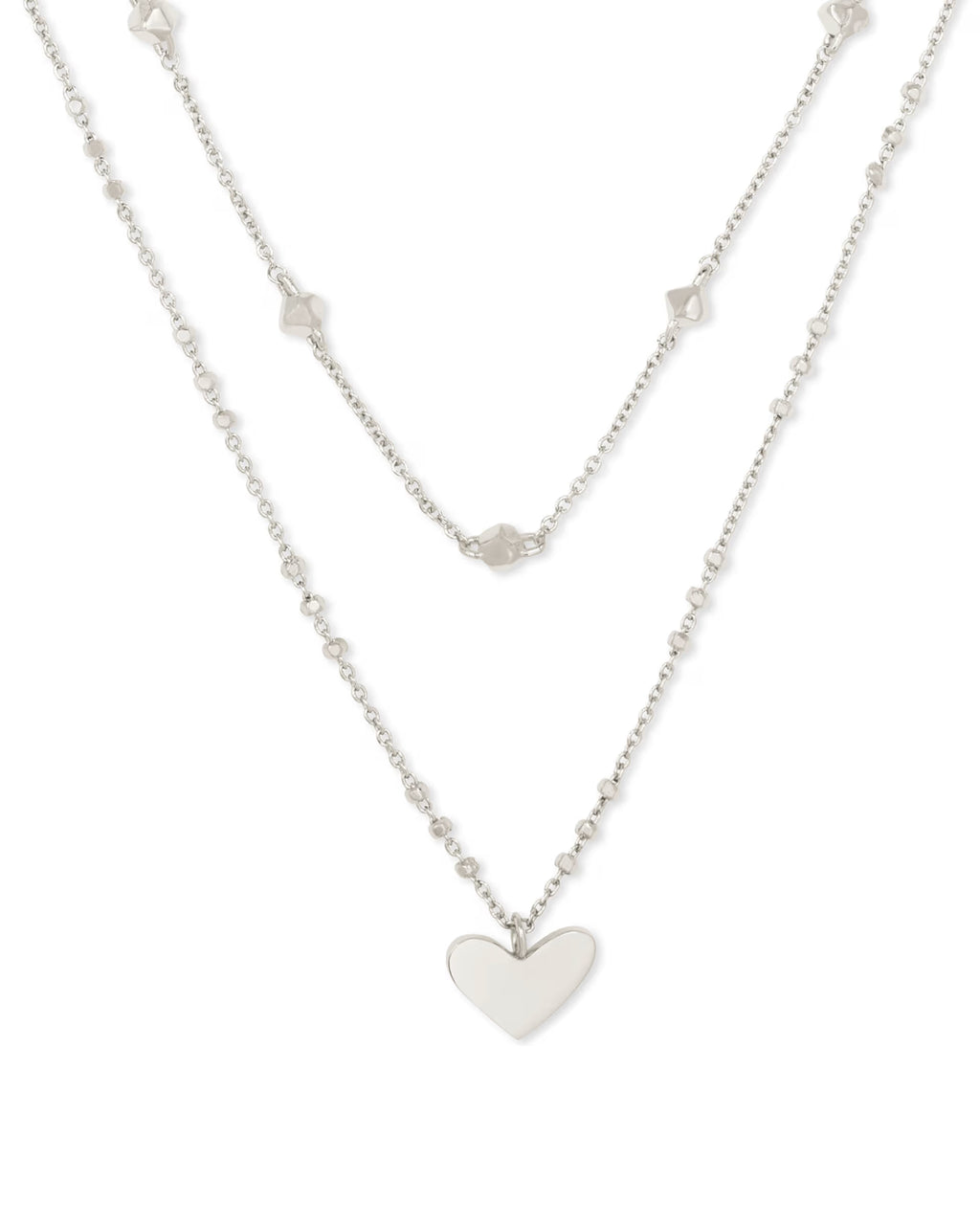 Kendra Scott Ari Heart Multi Strand Necklace, Silver